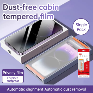 Tempered Glass Screen Protector for Apple iPhone 15 Pro Max Anti-Spy Film with Dust-Free Chamber Roller Application Tool