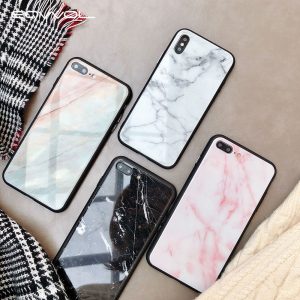 Marble Tempered Glass Phone Case For Apple iPhone X 8 7 6 6s Plus All inclusive Case soft Edge Cover For iPhone 10 Coque