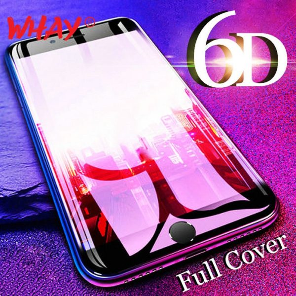 6D Glass On The For iPhone 6 6 s Plus Tempered Glass Full Cover 5D Round Edge Case Screen Protector For iPhone X 7 8 6 Plus 10